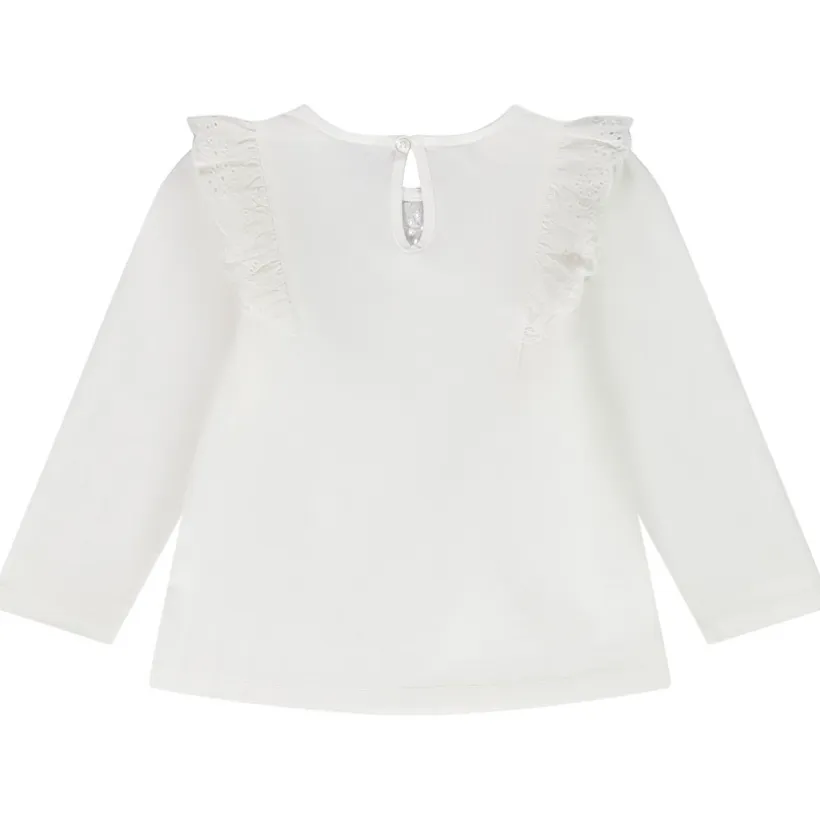 Lange mouwen T-shirt met Engels borduursel meisjes