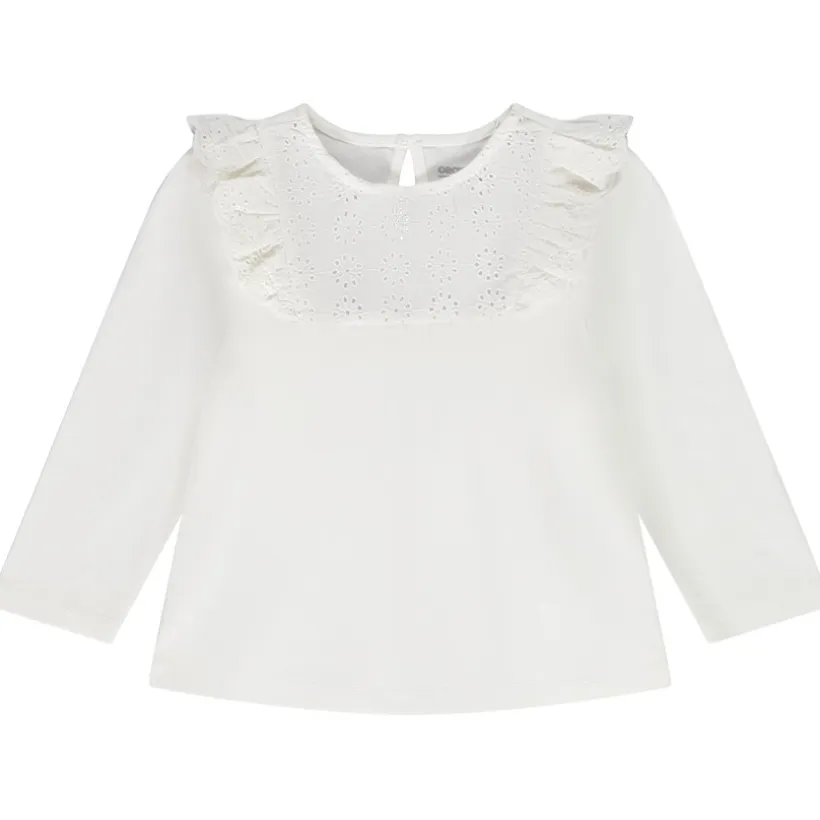 Lange mouwen T-shirt met Engels borduursel meisjes