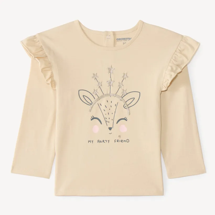 Lange mouwen T-shirt voor babymeisjes met fantasie borduursel