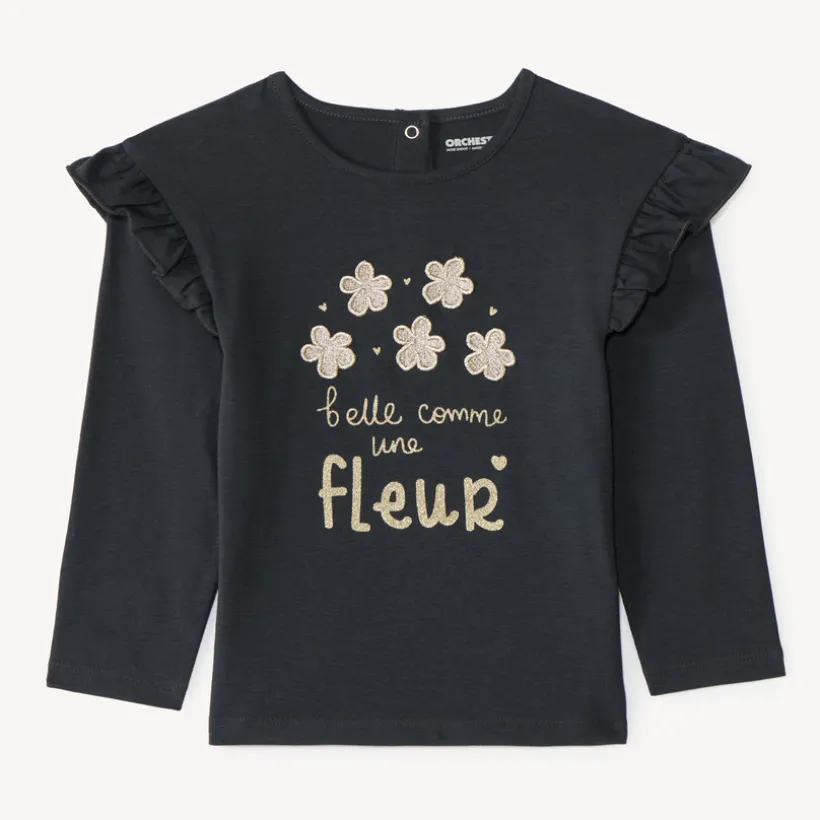 Lange mouwen T-shirt voor babymeisjes met fantasie borduursel