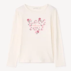 Lange mouw geborduurd T-shirt meisjes
