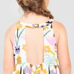 Lange mouwloze jurk met fantasieprint meisjes