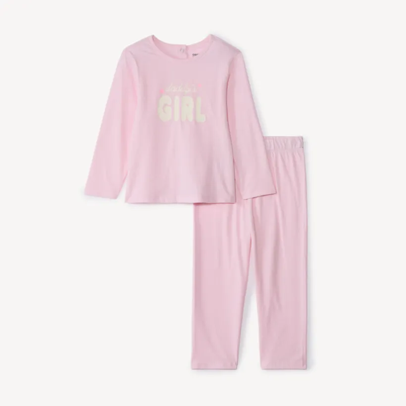 Lange pyjama set in jersey met print meisjes