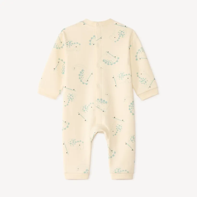 Langere dinosaurusprint jumpsuit voor babyjongen