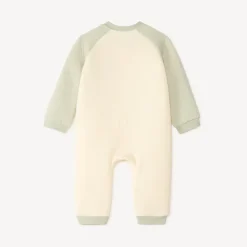 Langere tweekleurige babyjumpsuit met berenmotieven jongens