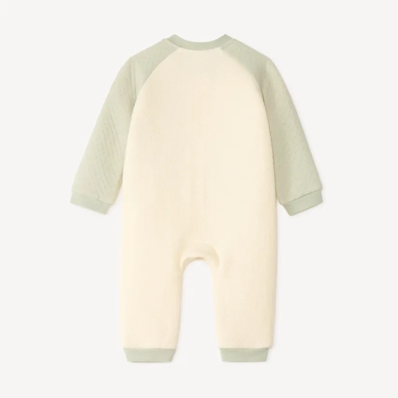 Langere tweekleurige babyjumpsuit met berenmotieven jongens