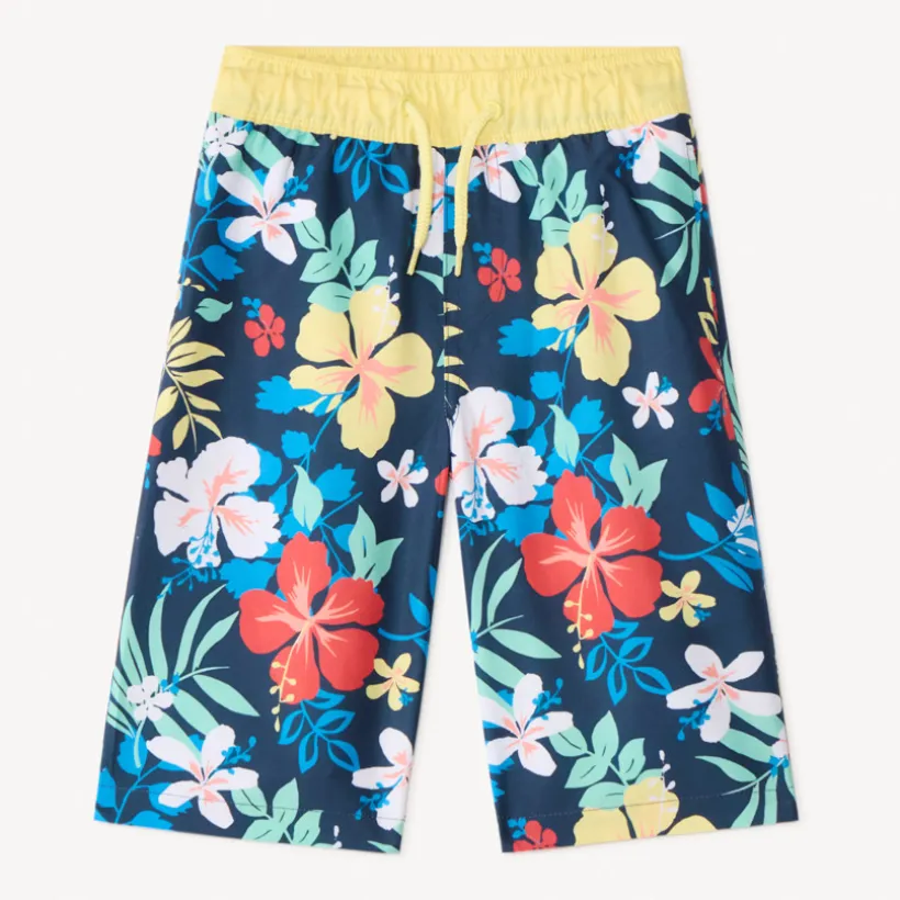 Langere zwemshort met bloemenprint jongens