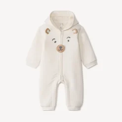 Lange teddy beren romper voor baby