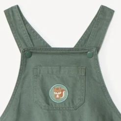 Lange tuinbroek met eekhoornpatch voor babyjongens