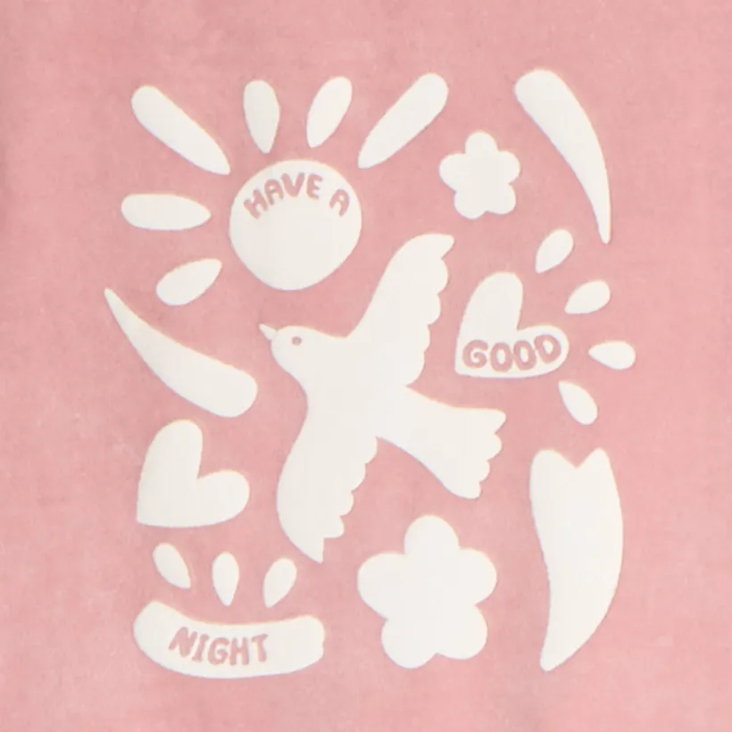 Lang fluwelen pyjamaset met effen print meisjes