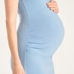 Lang lichte jersey jurk voor zwangere vrouwen