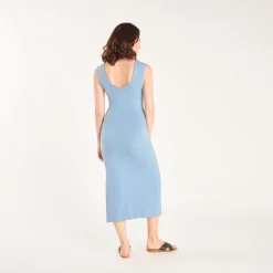 Lang lichte jersey jurk voor zwangere vrouwen