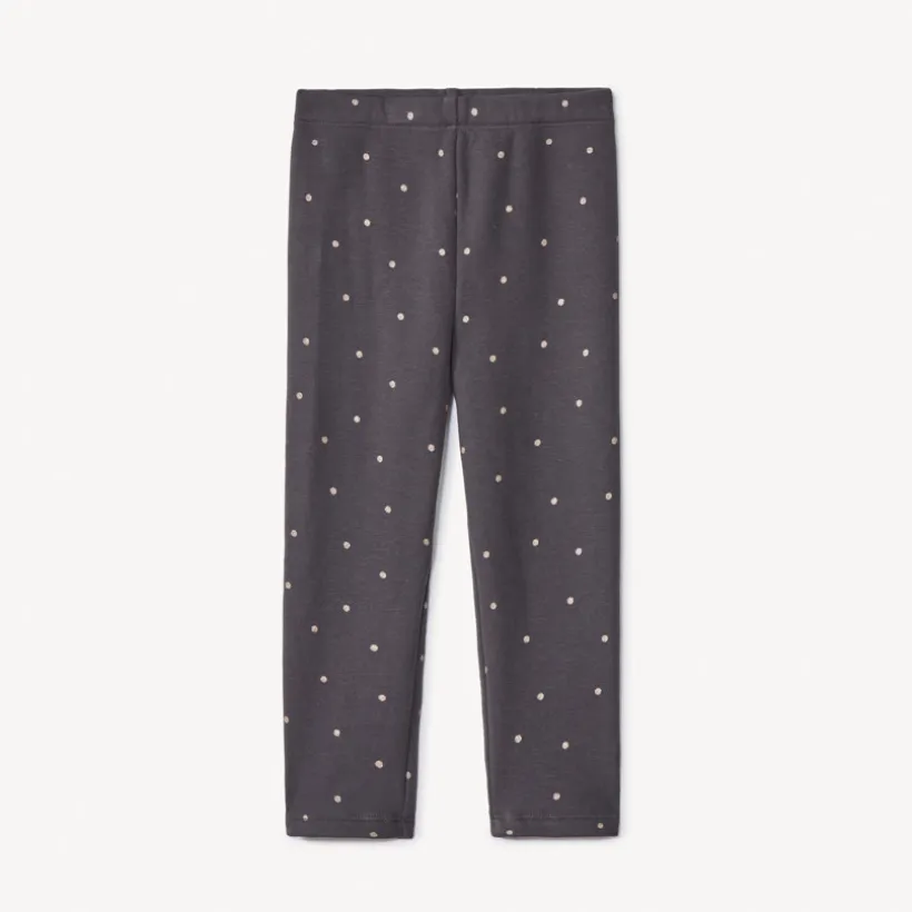 Lang onderbroek met sherpavoering, antraciet, met glinsterende stippenprint meisjes