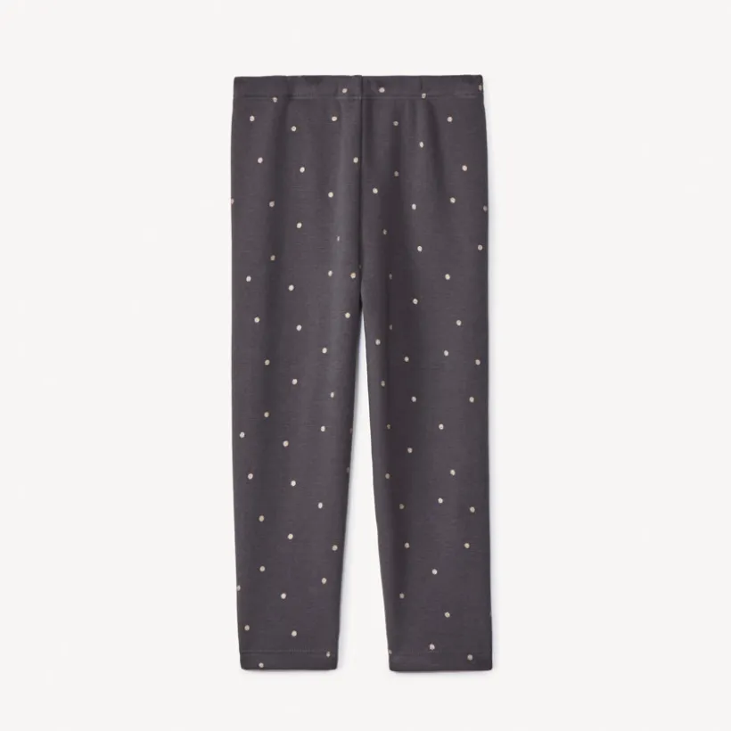 Lang onderbroek met sherpavoering, antraciet, met glinsterende stippenprint meisjes