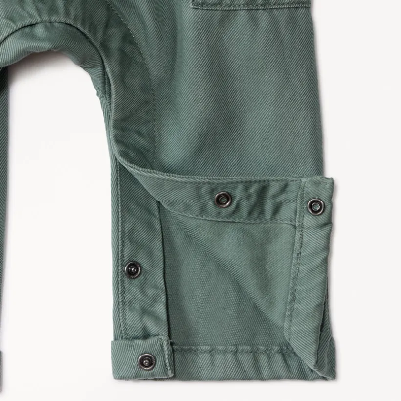 Lang tweedelig set met lange salopette en bedrukte hemd voor babyjongen