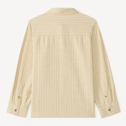 Langwijd shirt jongens met lange mouwen in gestreepte stof