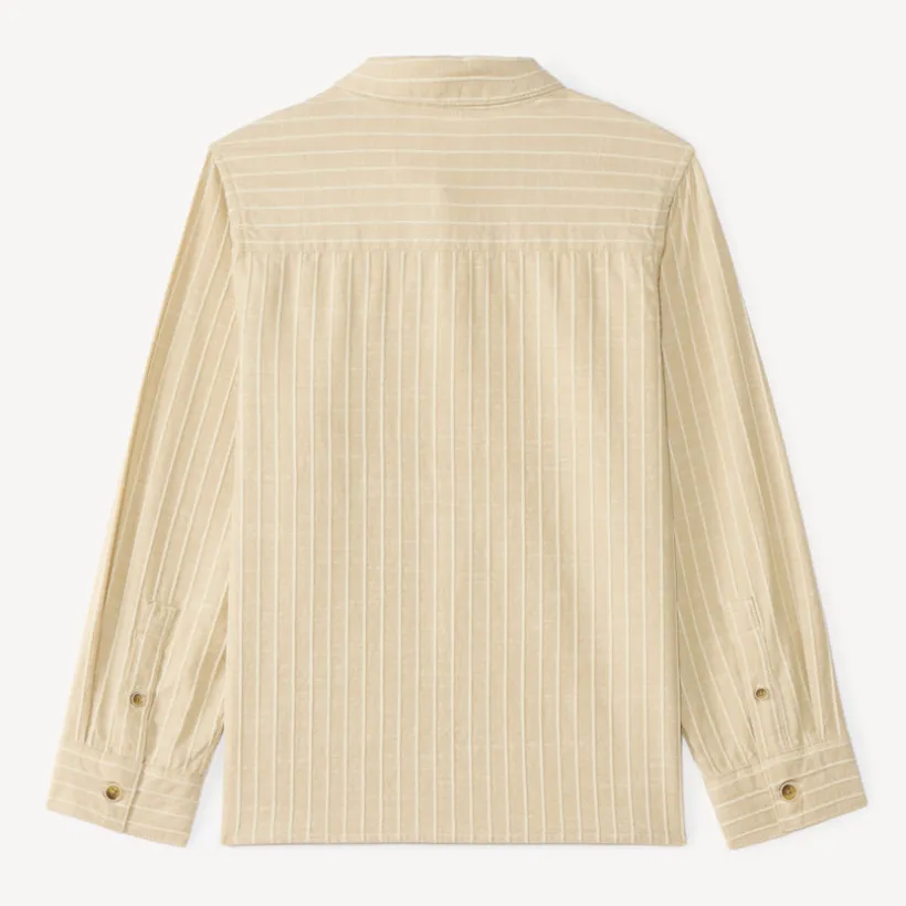 Langwijd shirt jongens met lange mouwen in gestreepte stof