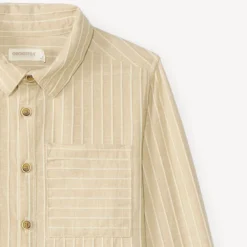 Langwijd shirt jongens met lange mouwen in gestreepte stof