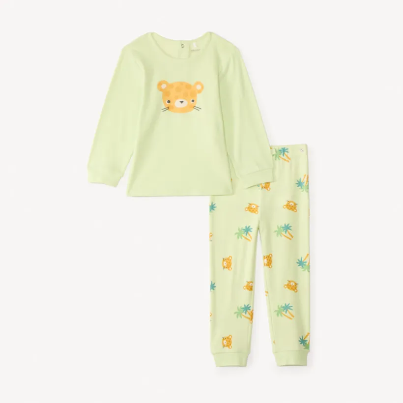 Langzaam 2-delig pyjama set met dierenprint voor babyjongen