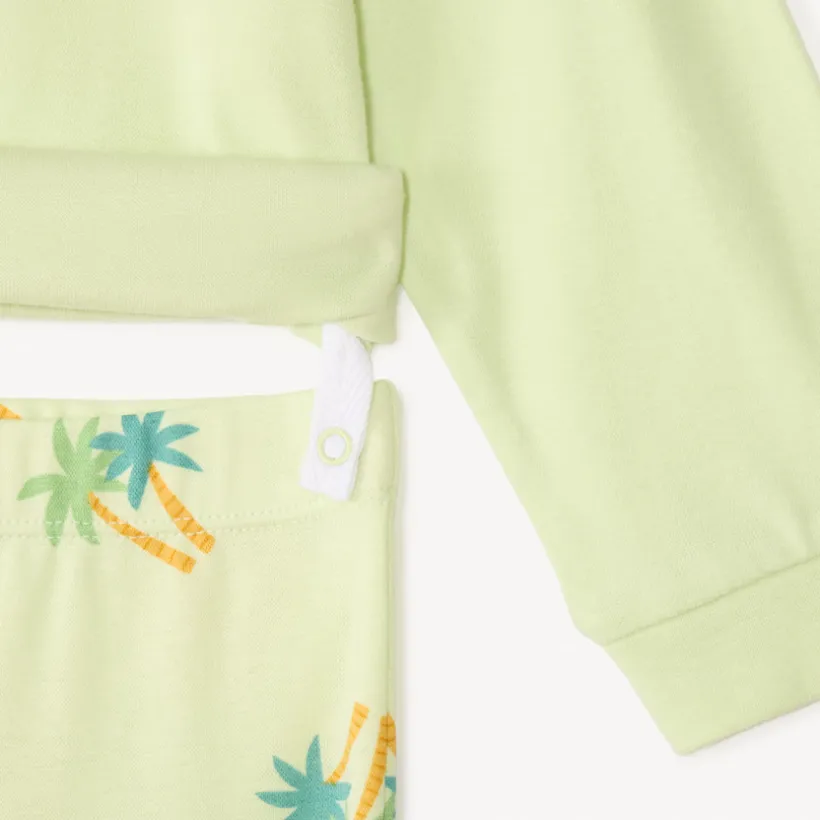 Langzaam 2-delig pyjama set met dierenprint voor babyjongen
