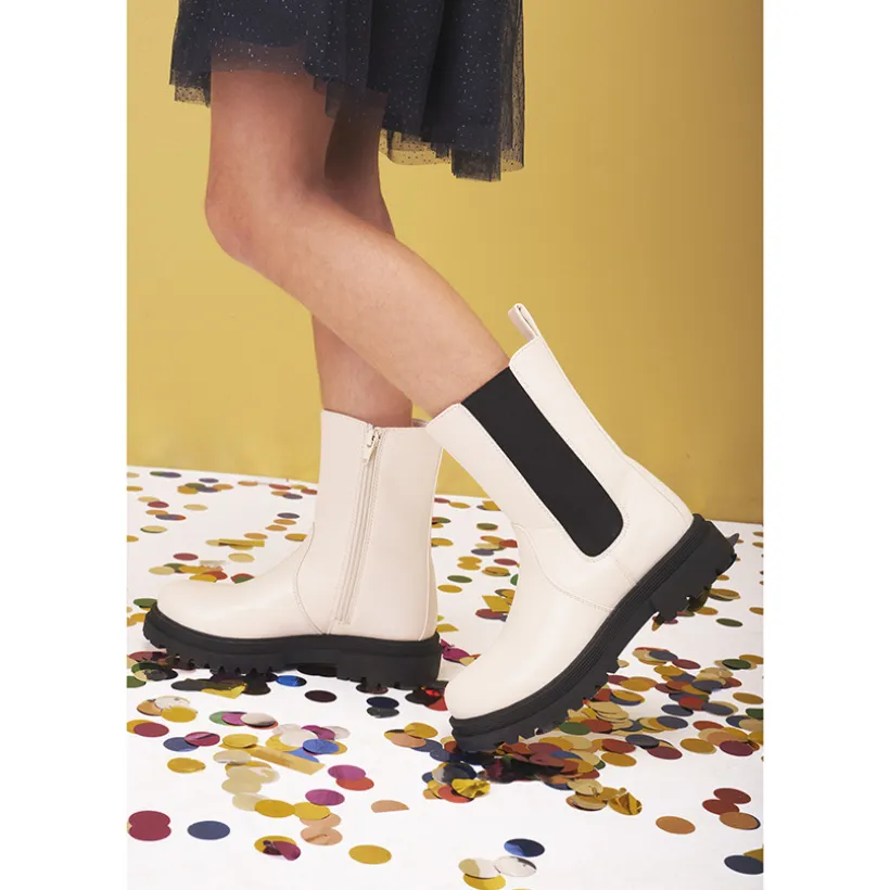Lederlook botines met chunky zolen voor meisjes