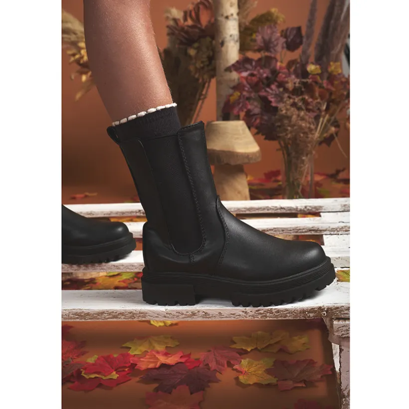Lederlook bottines met chunky zolen voor meisjes