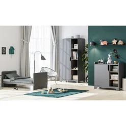 Ledikant 70X120cm Leaf Graphiet/Hout