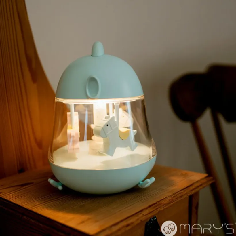 LED-nachtlampje Carrousel Muziekdoos Blauw