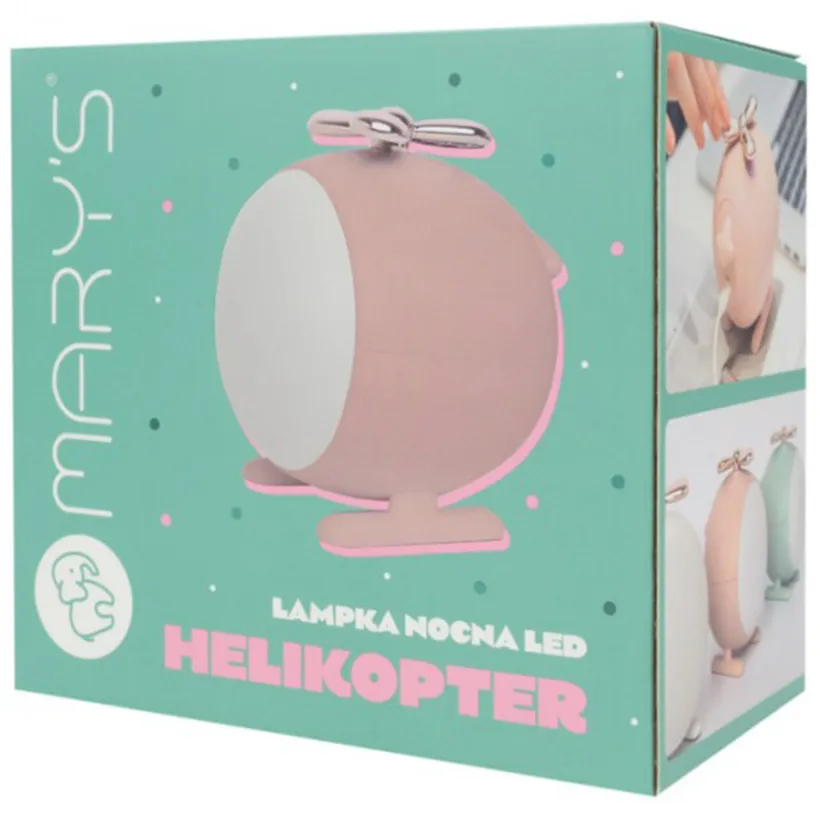 LED-nachtlampje Helikopter Roze