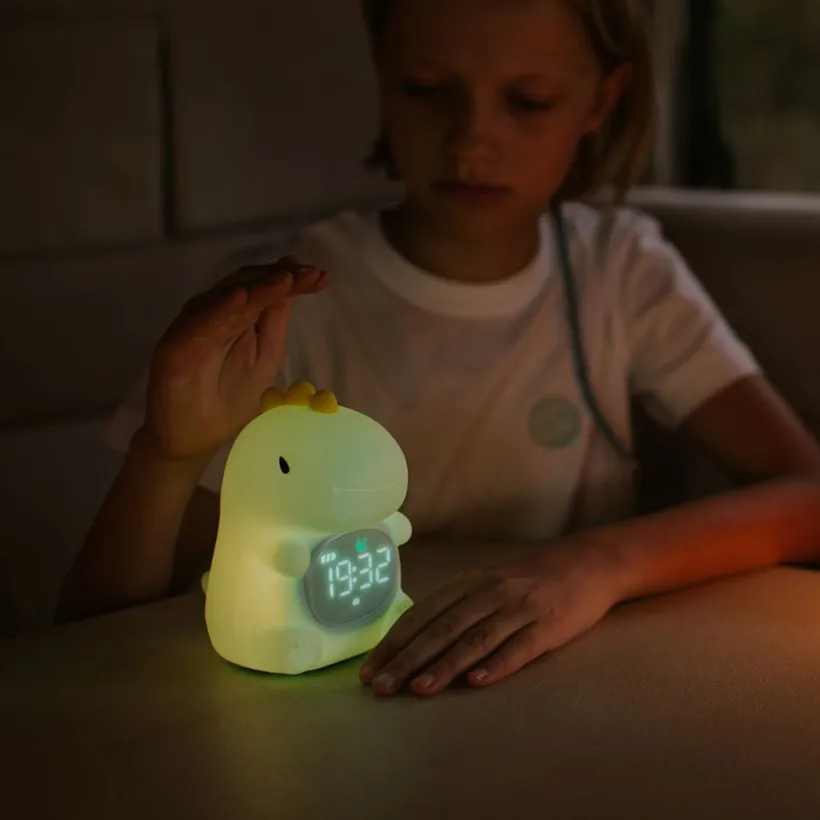 LED-nachtlampje + wekker Dino