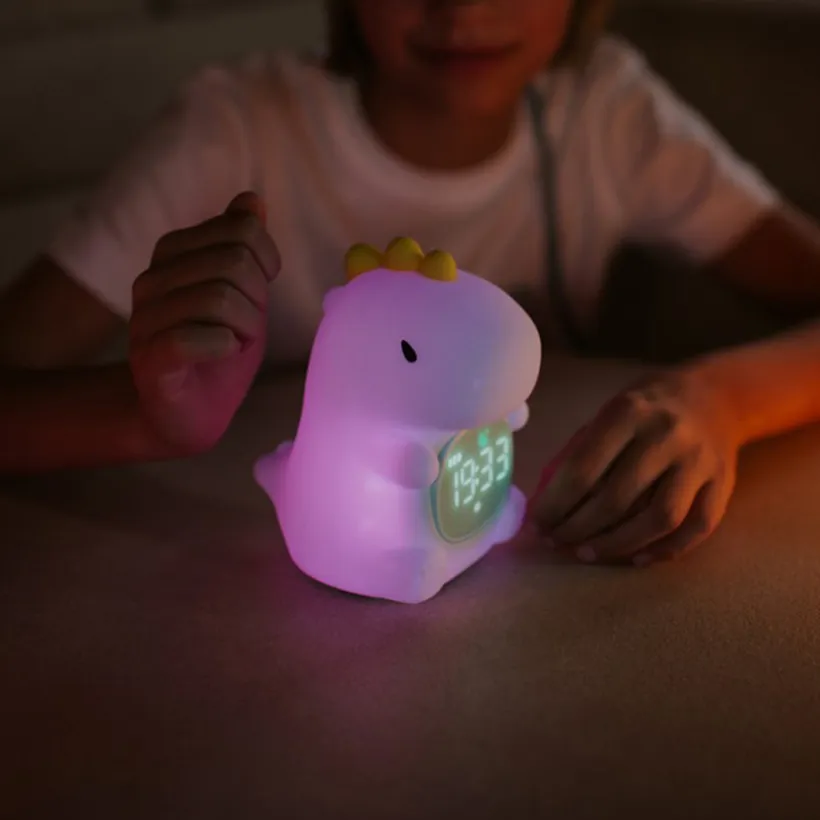 LED-nachtlampje + wekker Dino