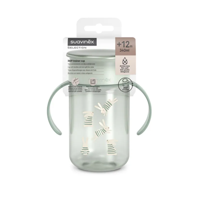 Leerpot 360º 340ml Wonderland groen +12M