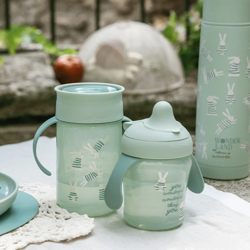 Leerpot 360º 340ml Wonderland groen +12M