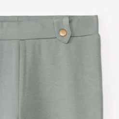 Legging in sergé effen kleur met elastische taille en decoratieve lussen meisjes