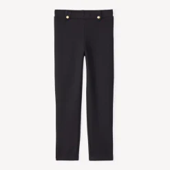 Legging in sergé effen kleur met elastische taille en decoratieve lussen meisjes