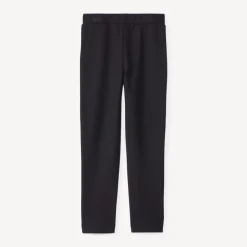 Legging in sergé effen kleur met elastische taille en decoratieve lussen meisjes