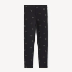 Legging met sherpavoering en fantasievolle glitterprint meisjes