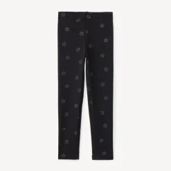 Legging met sherpavoering en fantasievolle glitterprint meisjes
