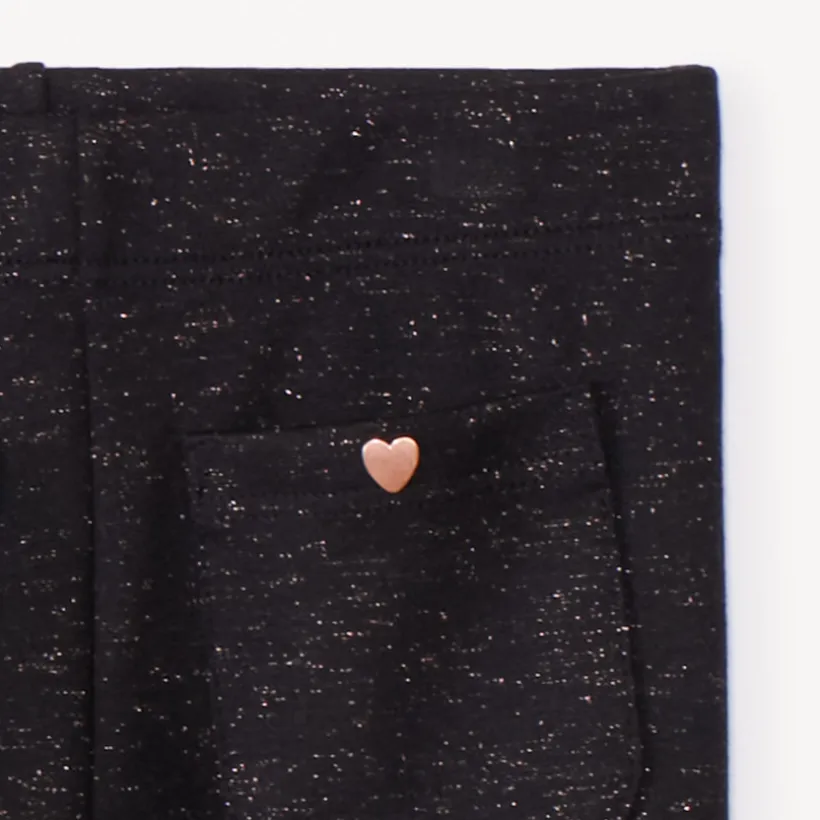 Legging milano met lurex en hartnagels meisjes
