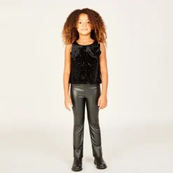 Legging trompette van kunstleer meisjes