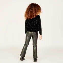 Legging trompette van kunstleer meisjes