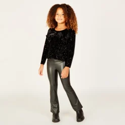Legging trompette van kunstleer meisjes