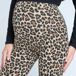 Legging zwangerschap met hoge tailleband en luipaardprint