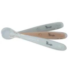 Lepels Soft silicone 3 stuks Wit/Grijs/Terracotta
