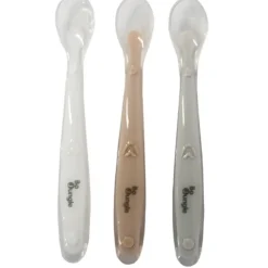 Lepels Soft silicone 3 stuks Wit/Grijs/Terracotta
