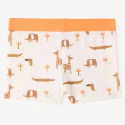 Leren zwembroek met safari-dierenprint jongens.