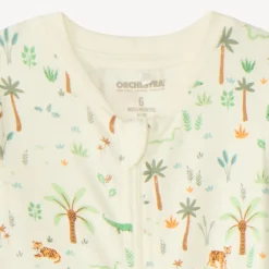 Lichtgewicht lange mouwen slaappak met tropische print voor jongensbaby.