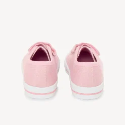 Lila lage sneakers met klittenband en elastische veters meisjes.