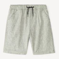 Linnen chino bermuda voor jongen
