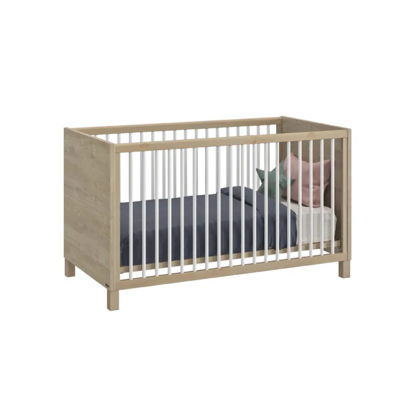 Lit transformable 70 x 140 en chêne blond et uni blanc Achille